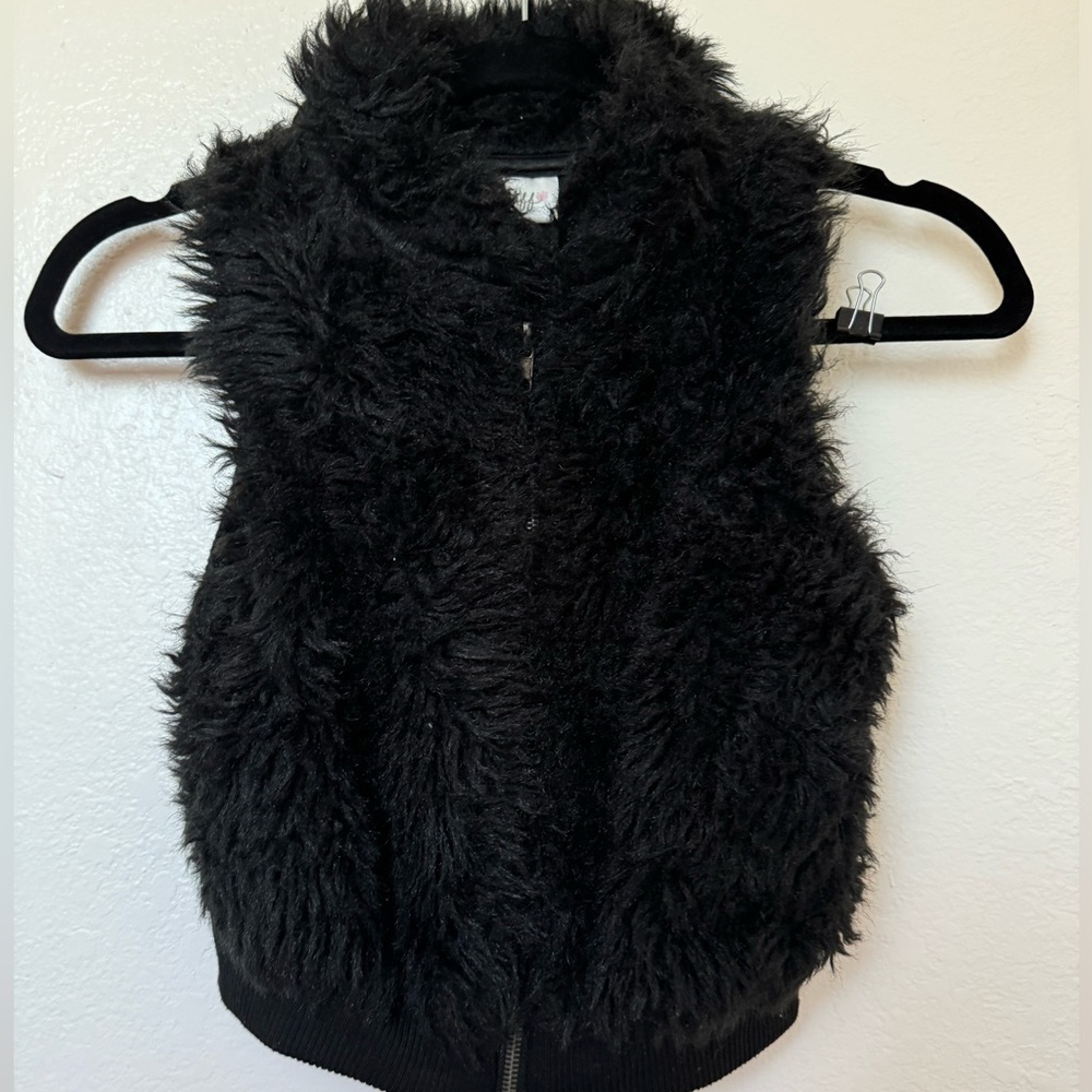 Black Fur Vest for Girls
